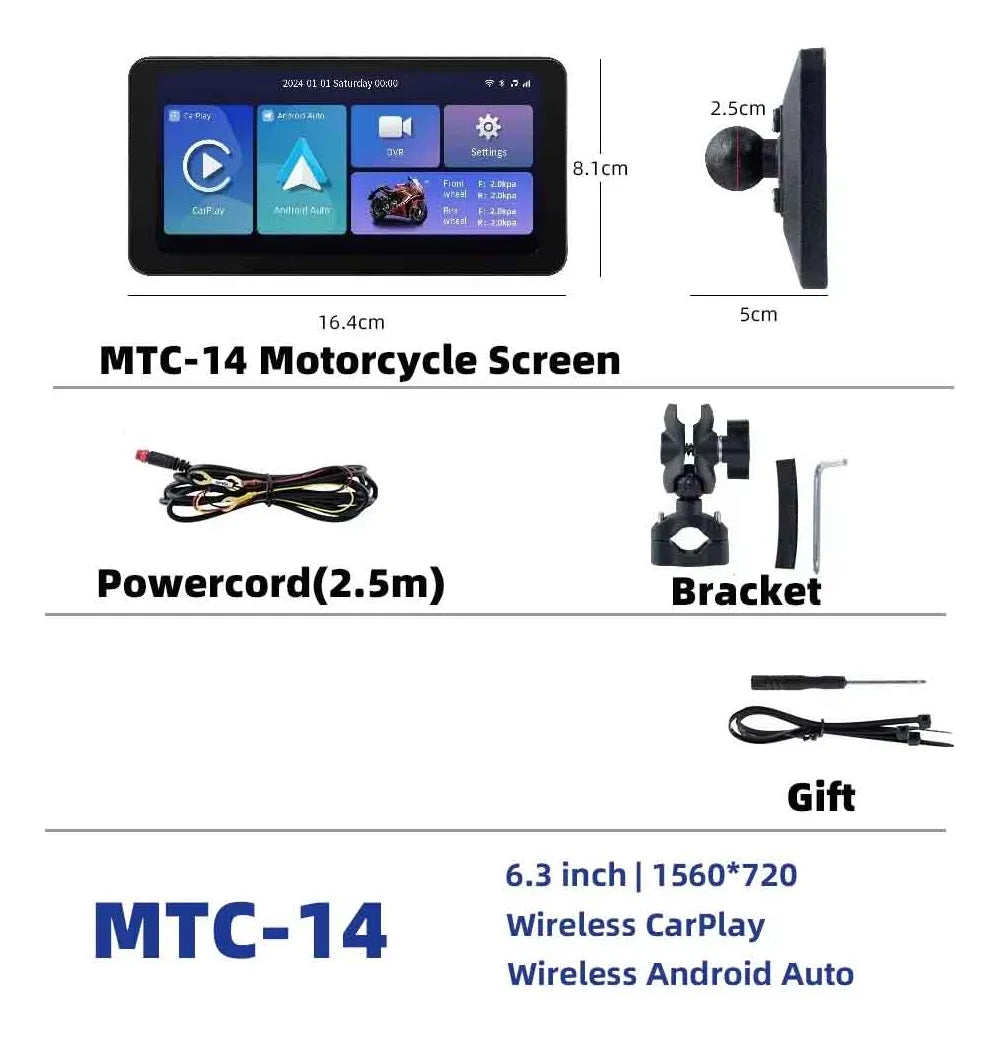 Radio Moto Carplay Android Auto Universal 12v