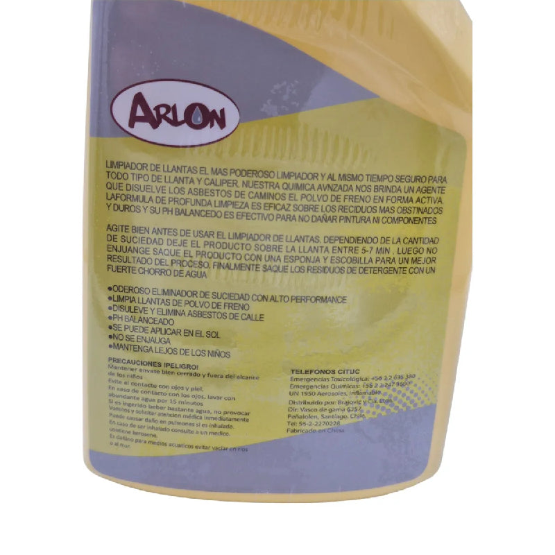Limpiador De Llantas Arlon Profesional 420 Ml