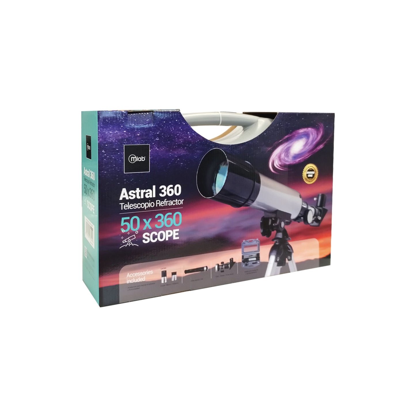Mlab Telescopio 50×360 Mm Con Maleta, Obversa Luna, Paisajes