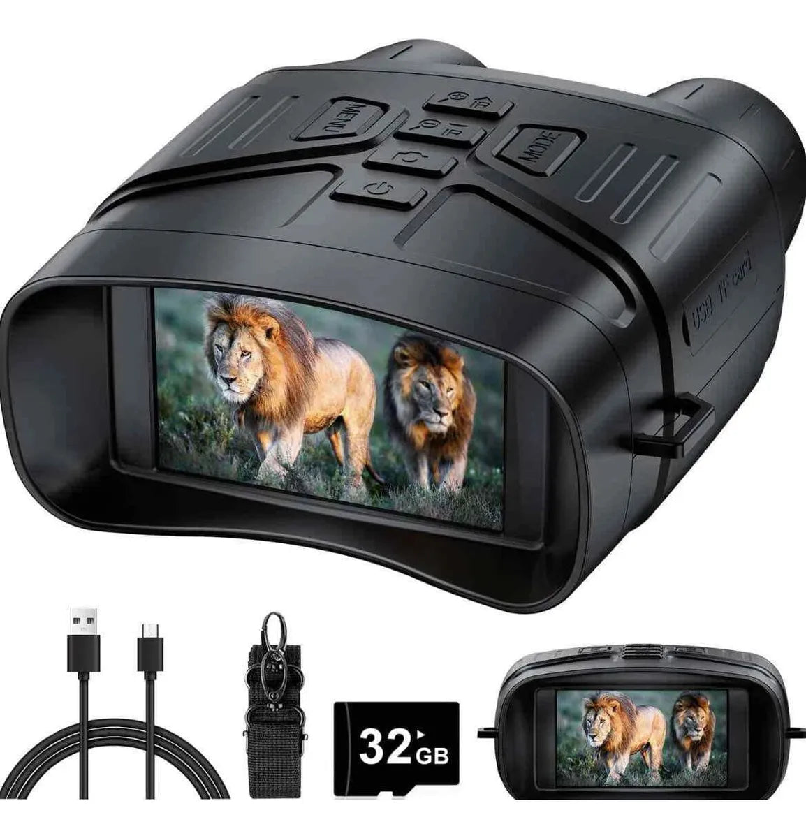Binoculares Visión Nocturna Y Diurna 4k Hd Infrarrojo 36mp