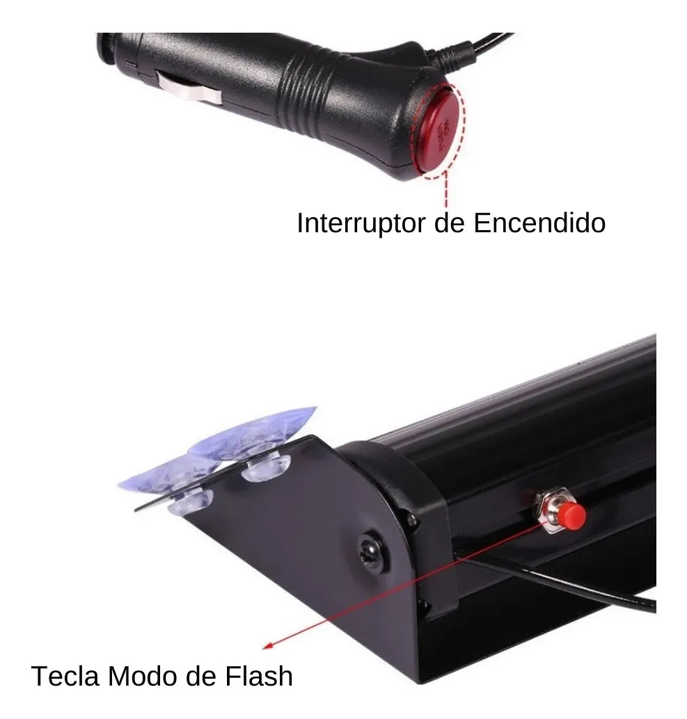 Baliza Parabrisa Led Estroboscópica Azul Rojo