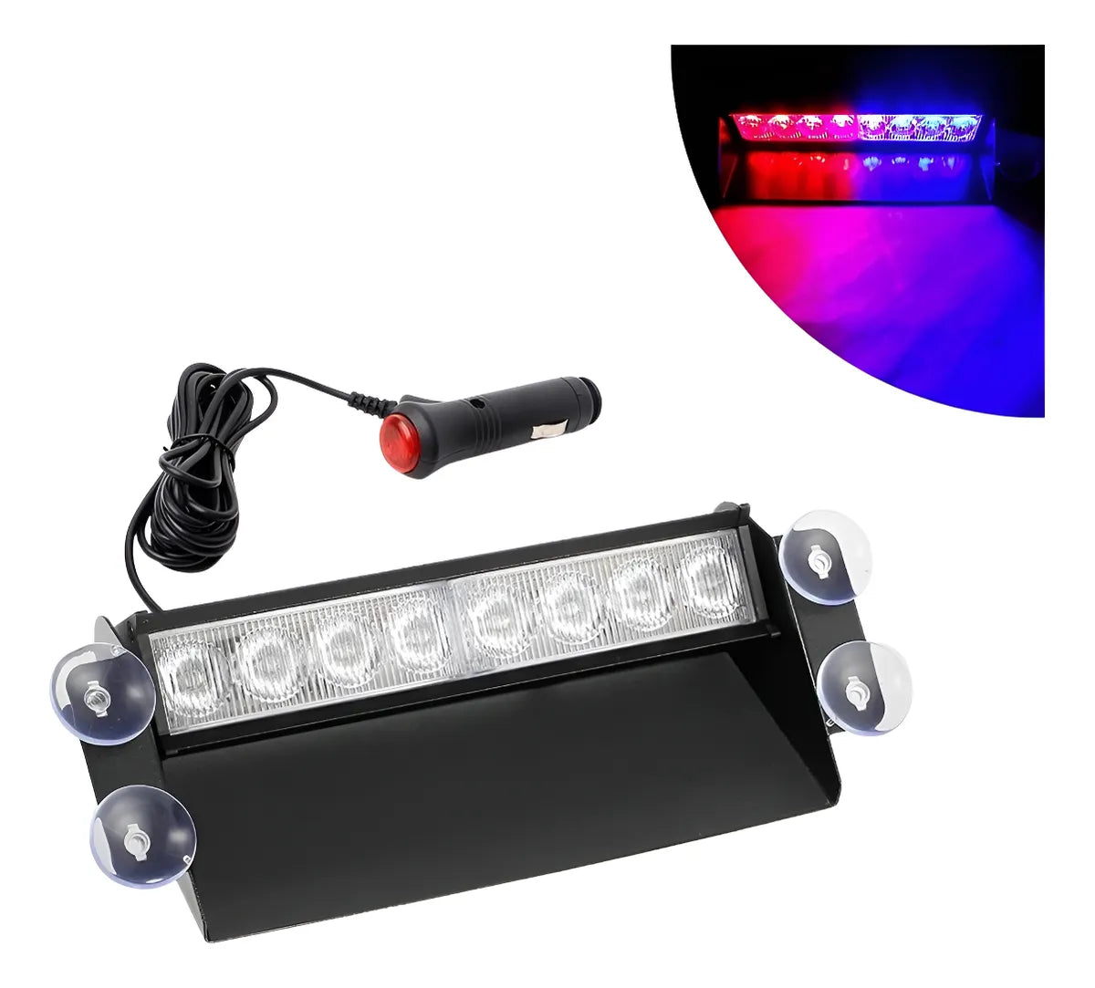 Baliza Parabrisa Led Estroboscópica Azul Rojo