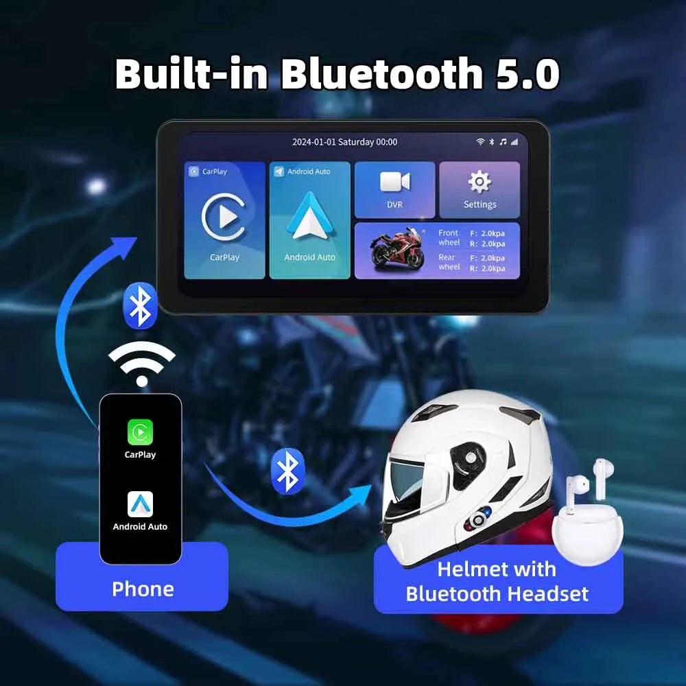 Radio Moto Carplay Android Auto Universal 12v