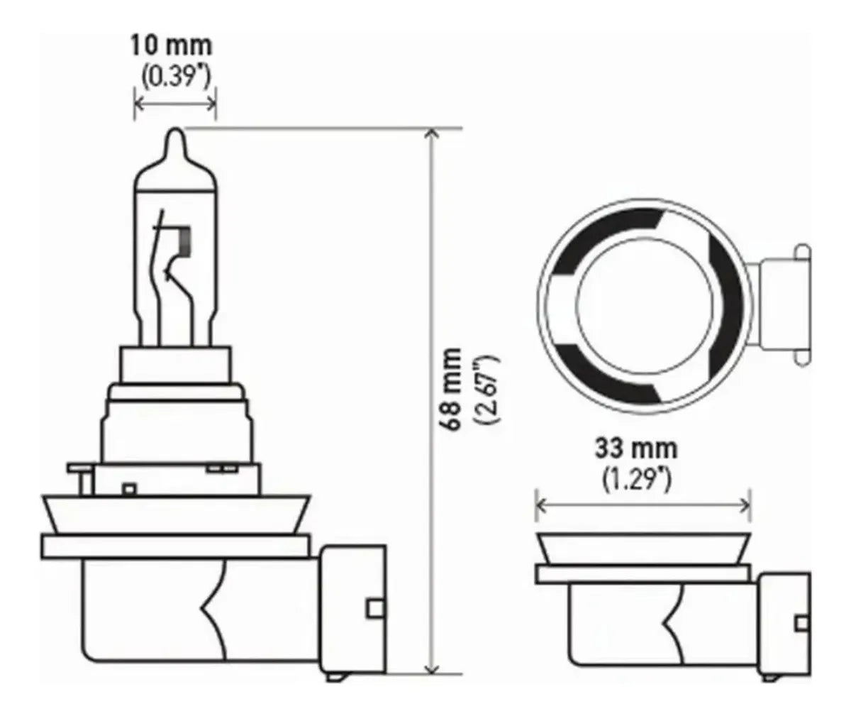 Ampolleta Auto H16 12v 19w Halógena Pgj19-3