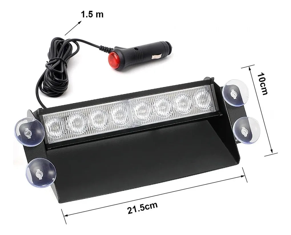 Baliza Parabrisa Led Estroboscópica Azul Rojo