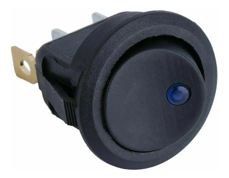 Boton On/off Auto Interruptor Redondo 12v Led Azul Pack 10ud