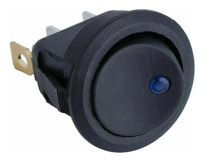 Boton On/off Auto Interruptor Redondo 12v Led Azul Pack 10ud