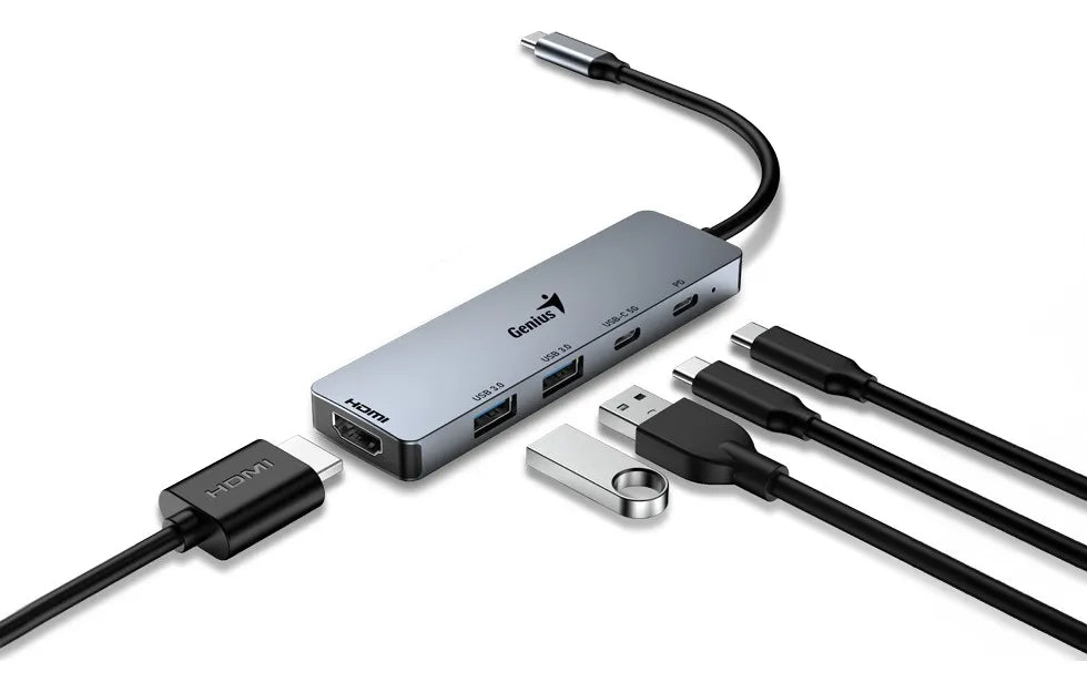 Genius Uh500 Hub Tipo C 5 Puertos Hdmi 4k,carga Pd100w,usb