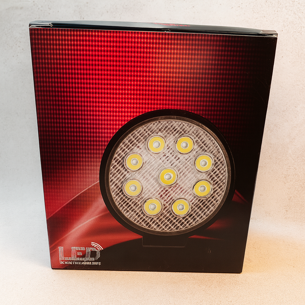 Foco Faenero Redondo 9 LED de Alto Alcance IP67 para Faenas y Vehículos