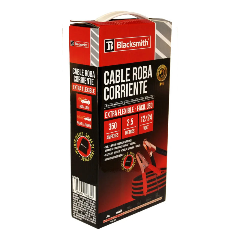 Cable Puente Batería 350a 2,5m Robacorriente Auto Emergencia