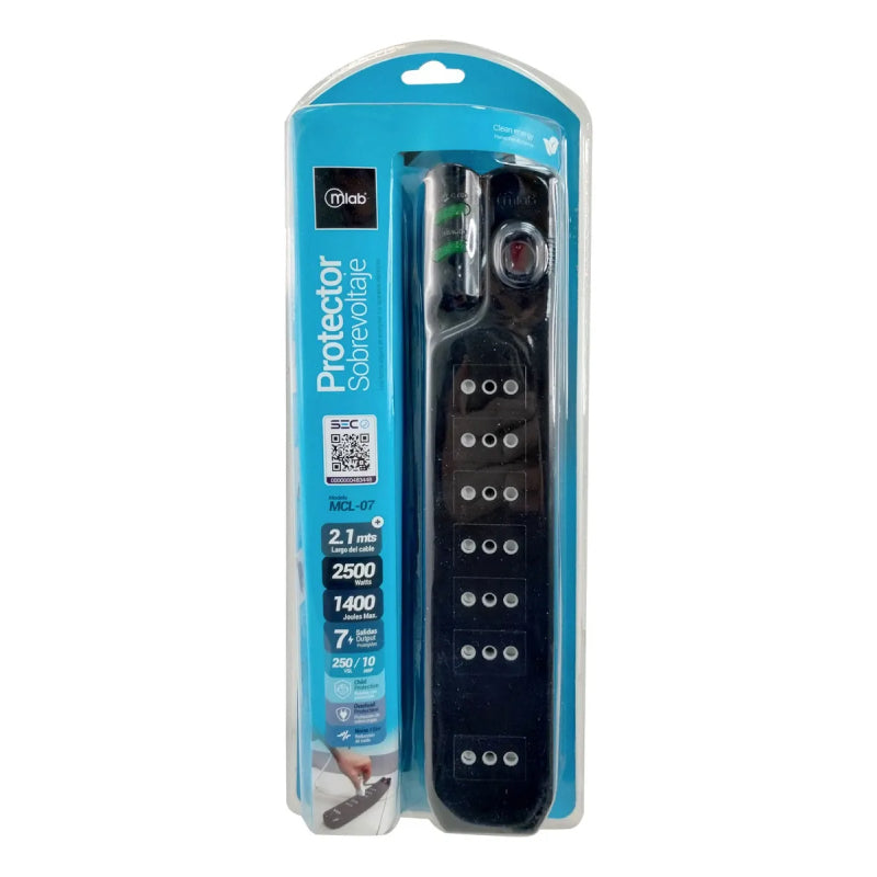 Alargador Protector De Voltaje 2.1 Metros Mlab 9303/9304
