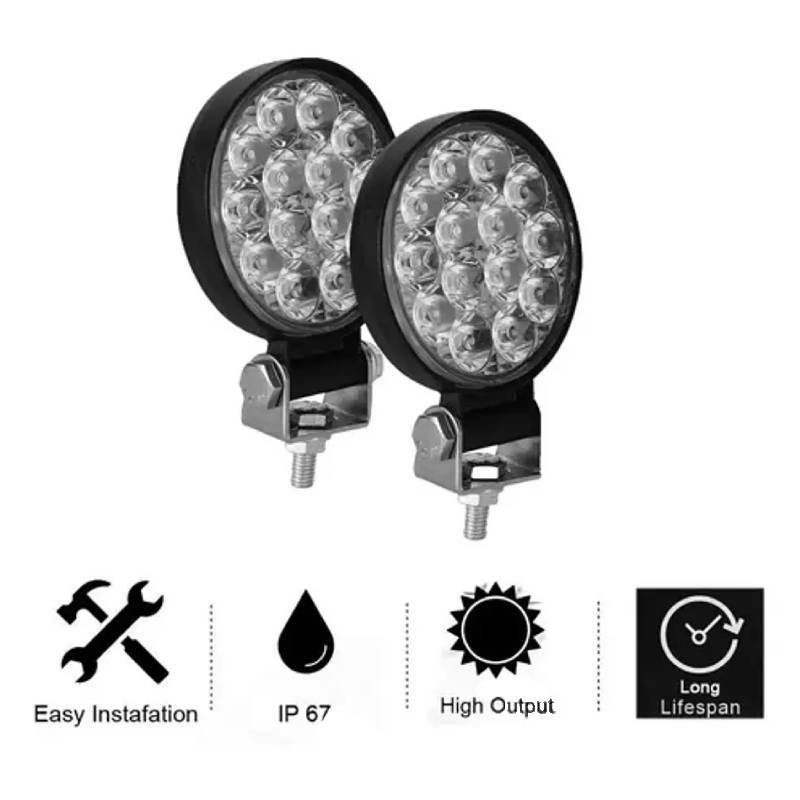 Foco Neblinero Led 14 Chips 42w 10-30v Redondo Para Auto
