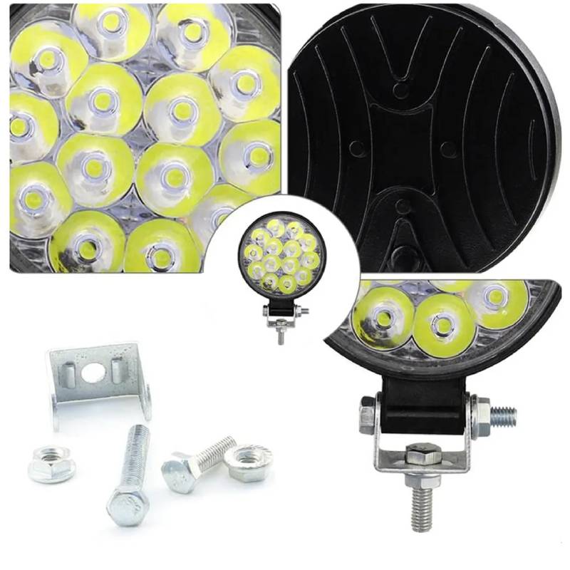 Foco Neblinero Led 14 Chips 42w 10-30v Redondo Para Auto