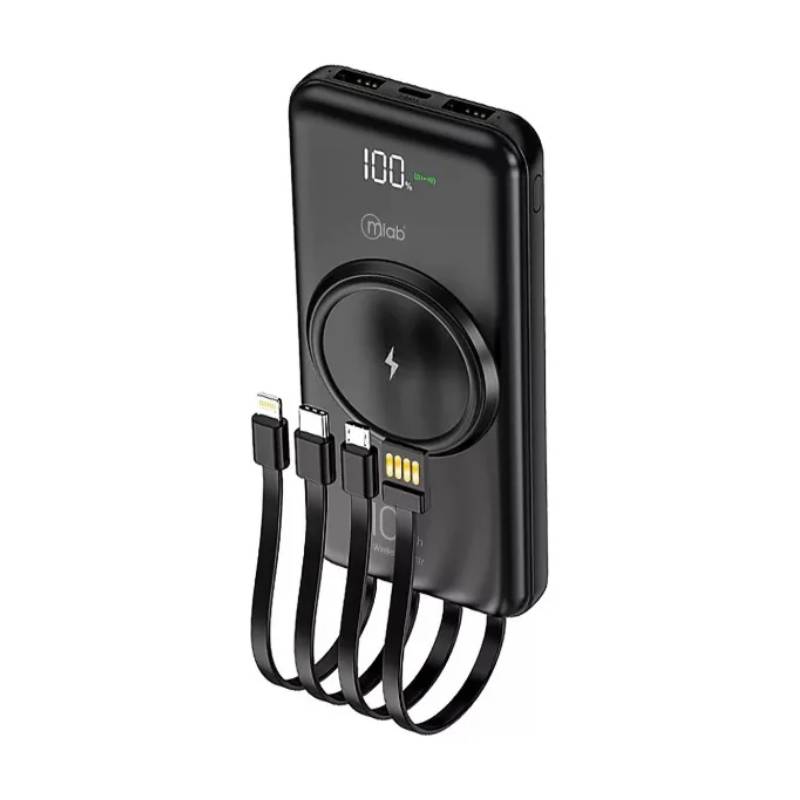 Powerbank Mlab 9410 10.000 Mah Carga Inalámbrica Negro