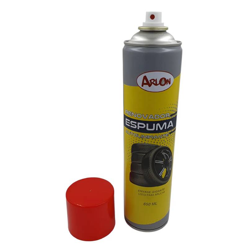 Renovador De Neumáticos Arlon 650 Ml Espuma Autolimpiante
