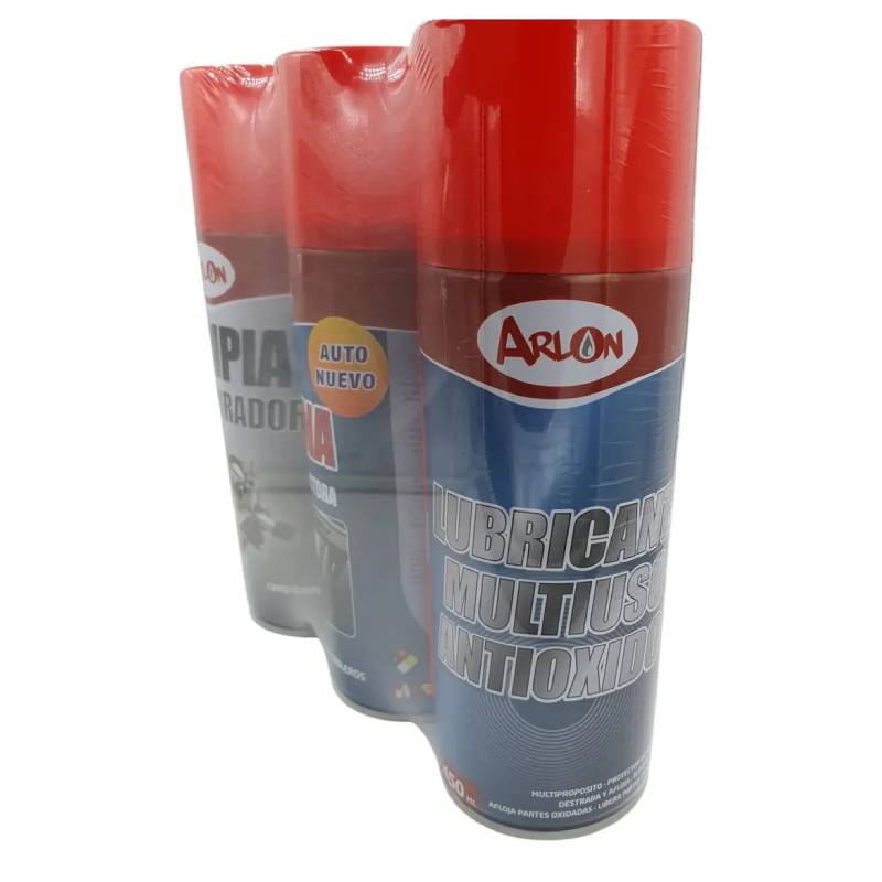 Pack Arlon Limpia Carburador, Silicona, Lubricante Multiuso