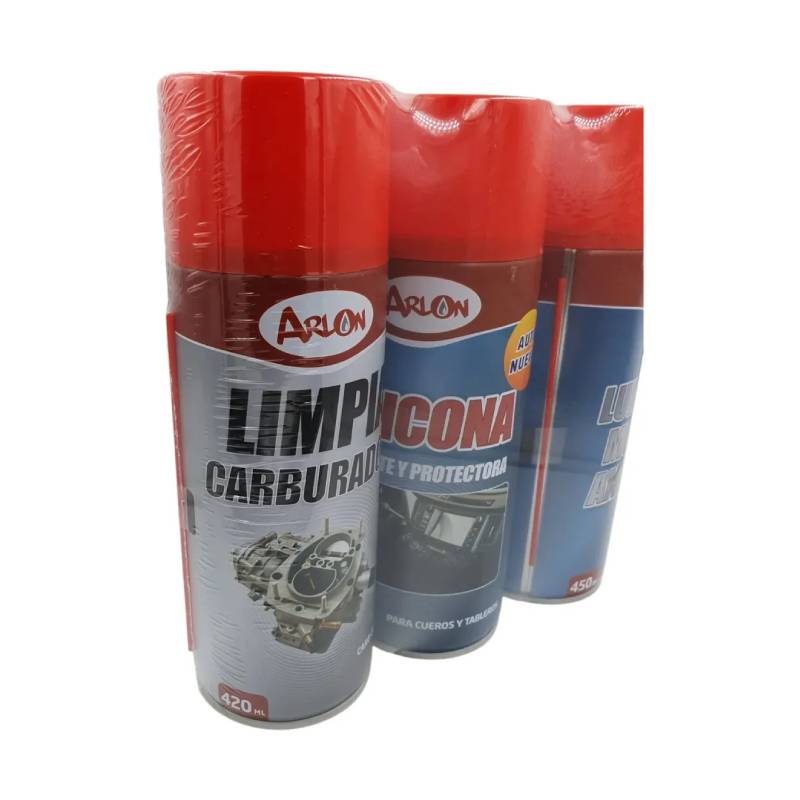 Pack Arlon Limpia Carburador, Silicona, Lubricante Multiuso