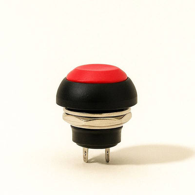 PULSADOR ROJO BORDE NEGRO