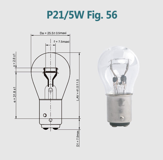 Ampolleta Halógena P215w 12v Bay15d 10ud